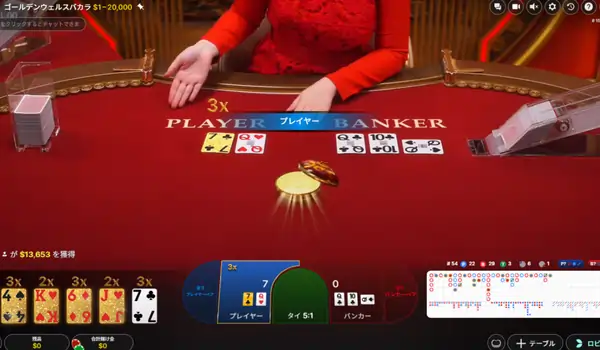 ゴールデン・ウェルス・バカラのゲーム説明